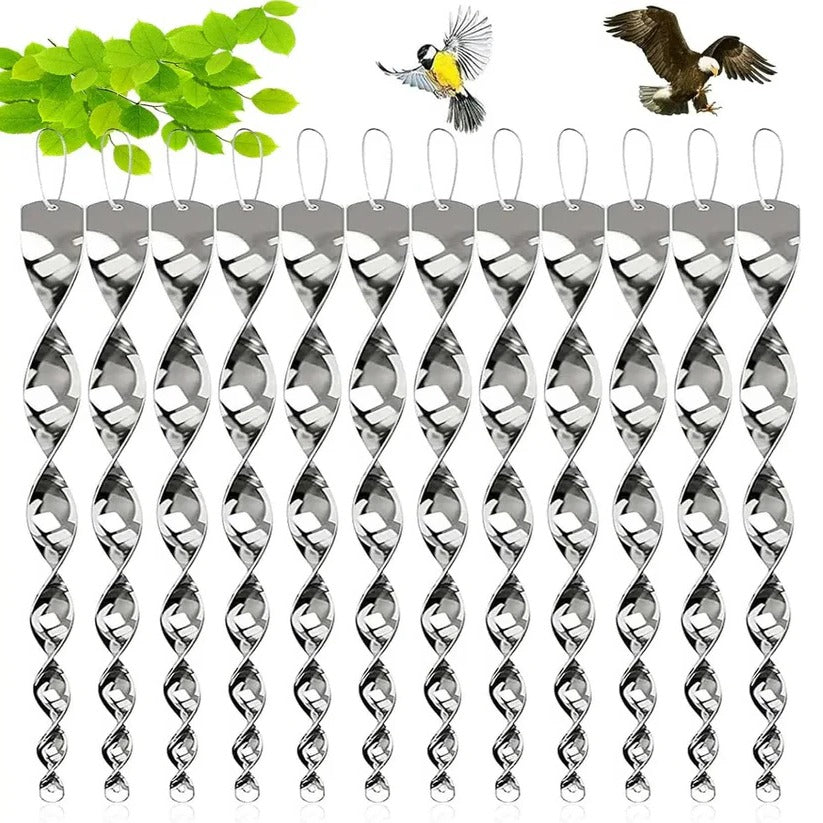Bird Deterrent Spiral Rod Reflective Wind-Powered Rotation - Lenila