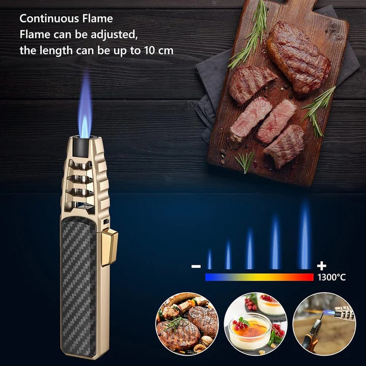 Adjustable Flame Torch Lighter with Refillable Fuel Outdoor Use