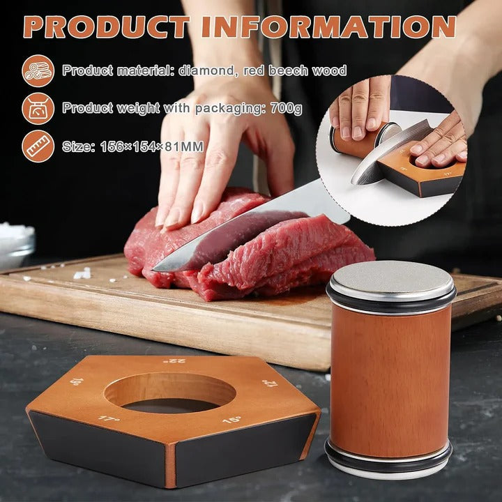 Manual Rolling Knife Sharpener with Diamond Precision Edges