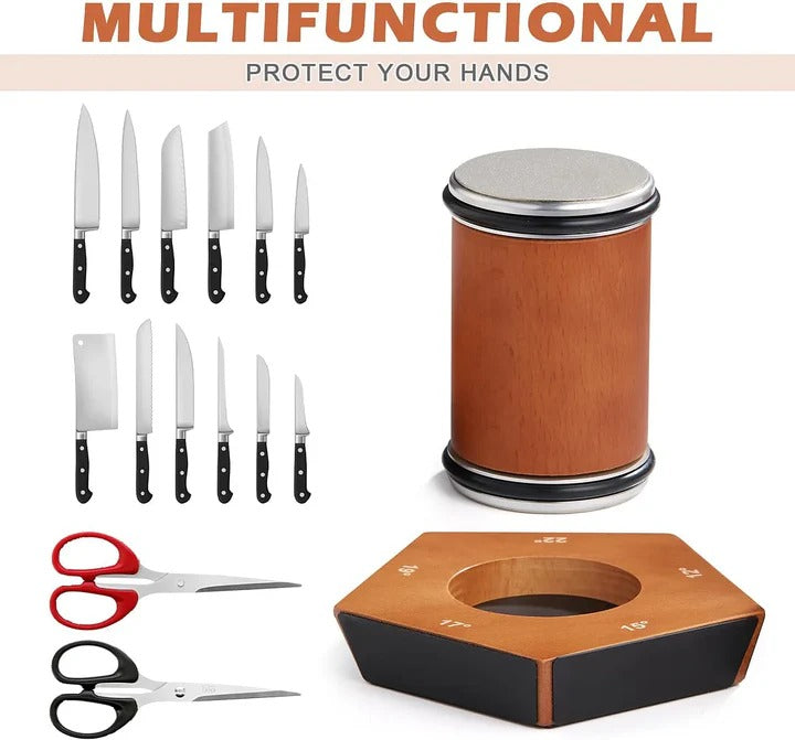 Manual Rolling Knife Sharpener with Diamond Precision Edges