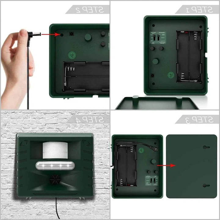 Outdoor Ultrasonic Bird Deterrent Solar-Powered Pest Control Device