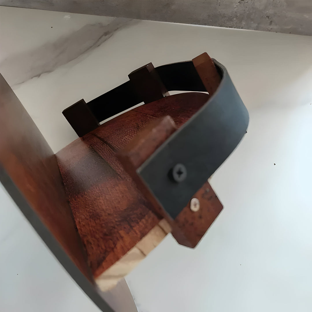 Rustic Whiskey Barrel Shelf Wooden Wall Display Rack