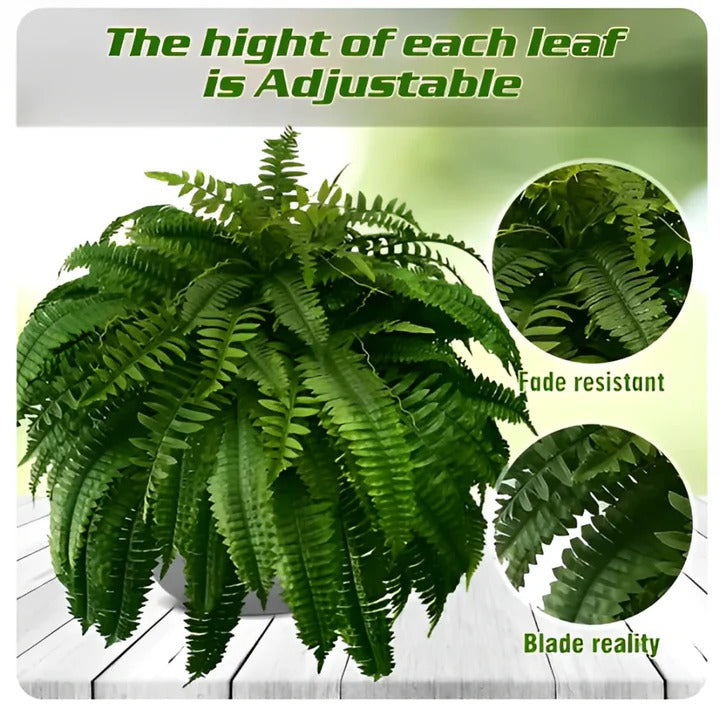 Artificial Hanging Boston Fern UV-Resistant Outdoor Decor Plant