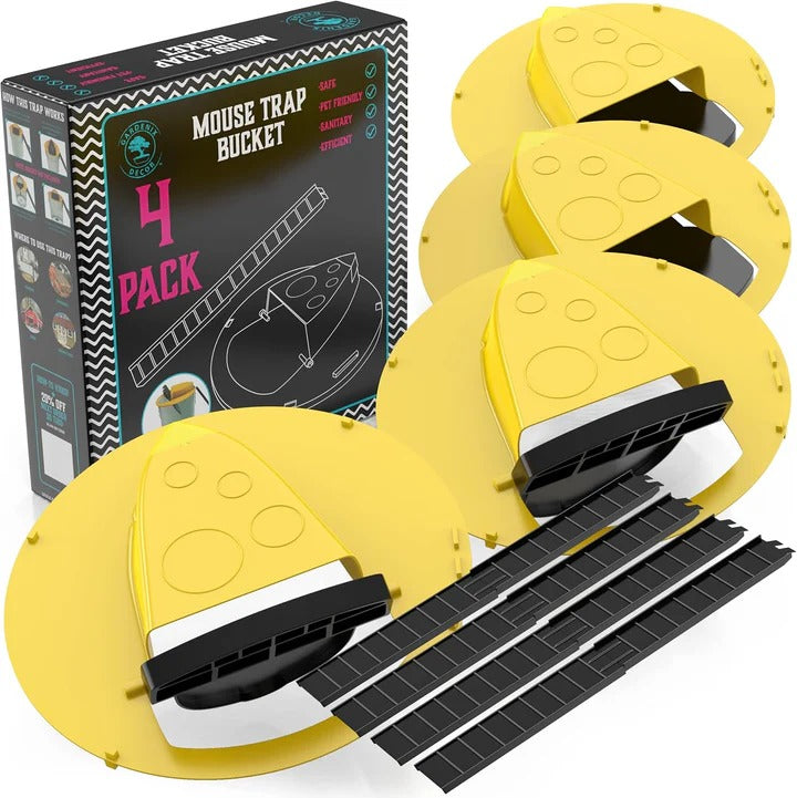 Humane Mouse Trap Bucket Lid System Four-Pack Pest Control - Lenila