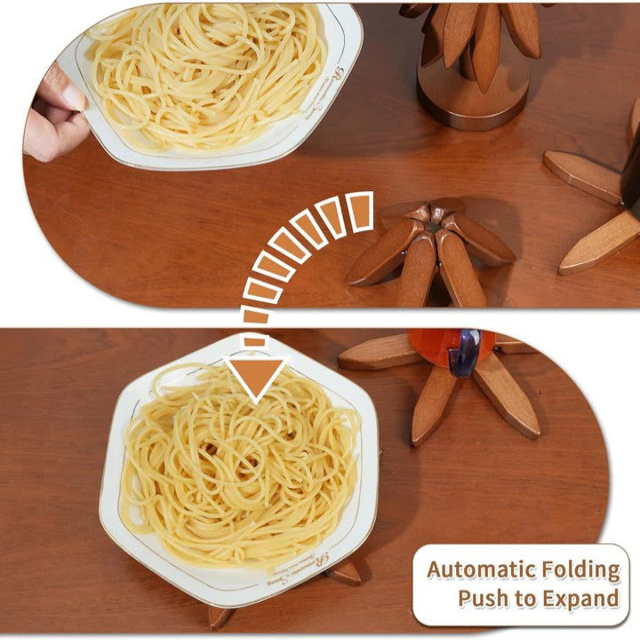 Heat Resistant Wooden Trivet Mat Kitchen Countertop Protection