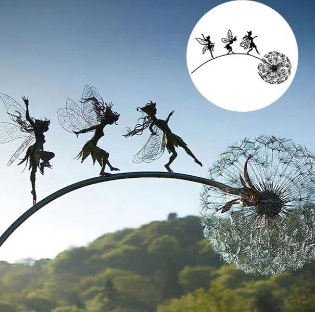 Outdoor Decorative Steel Fairy Garden Sculpture Durable