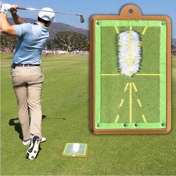 Golf Training Mat with Impact Tracing for Swing Improvement