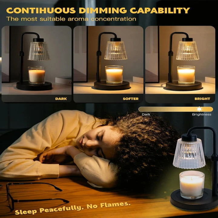 Candle Warmer Lamp with Adjustable Brightness and Timer