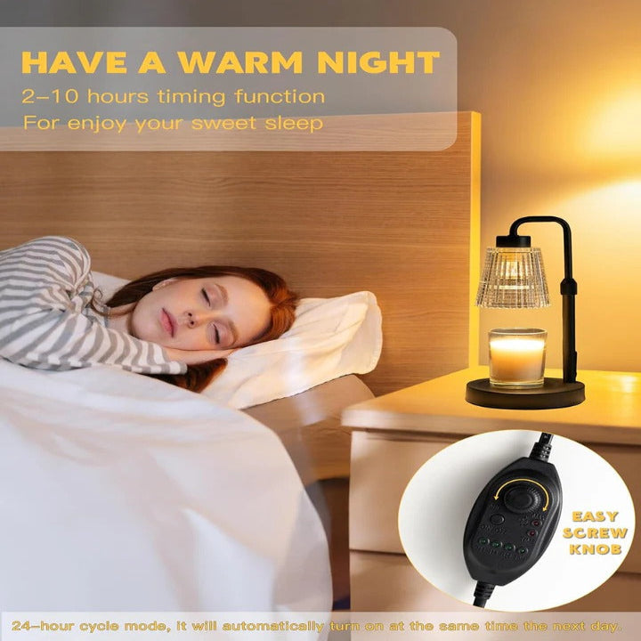 Candle Warmer Lamp with Adjustable Brightness and Timer