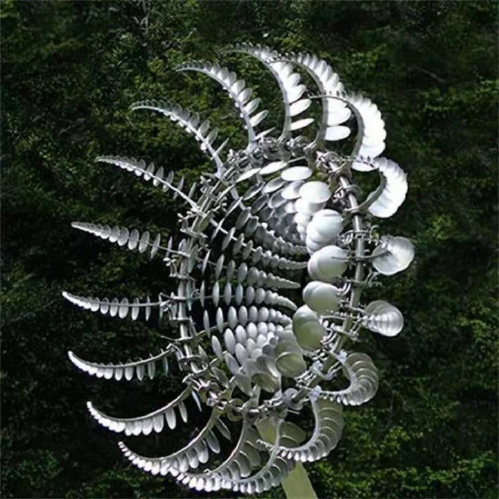 Outdoor Metal Garden Sculpture Kinetic Wind Spinner Large