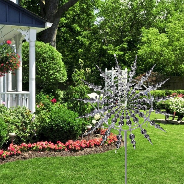 Outdoor Metal Garden Sculpture Kinetic Wind Spinner Large