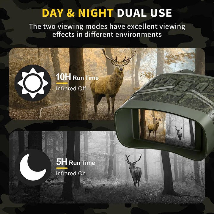 Long-Range Binoculars with True Night Vision for Hunting and