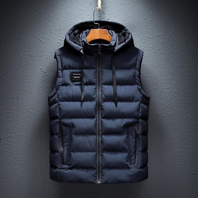 Unisex Hooded Puffer Vest Lightweight Plain Design - Lenila