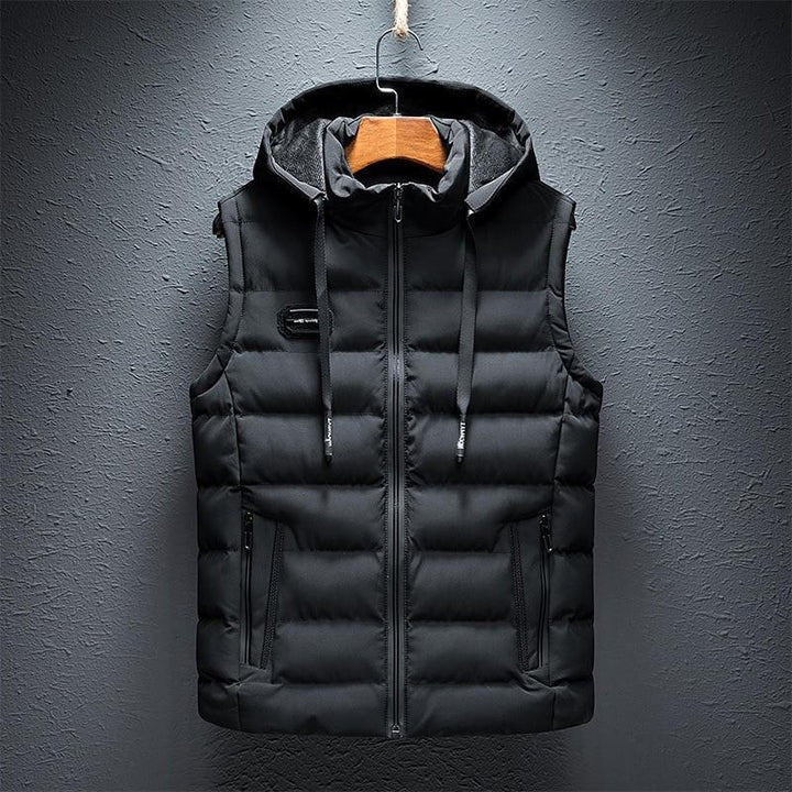 Hooded Puffer Vest Lightweight Plain Design