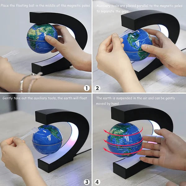 Decorative Levitation Globe with Integrated LED Lighting