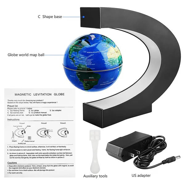 Decorative Levitation Globe with Integrated LED Lighting