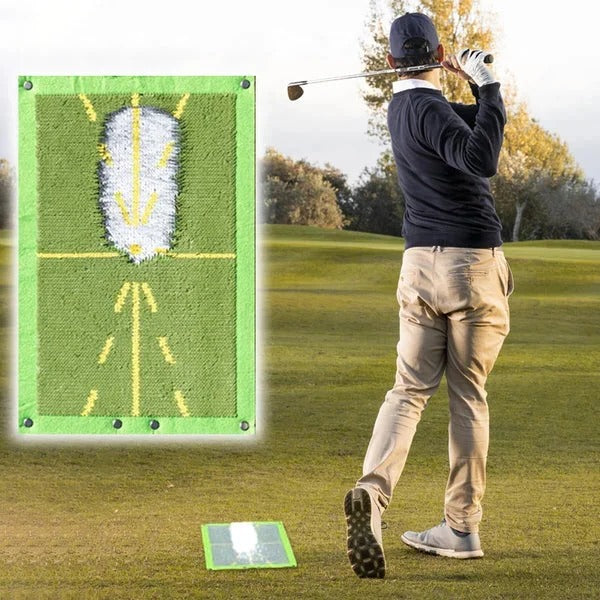 Golf Training Mat with Alignment for Swing Path and Impact - Lenila