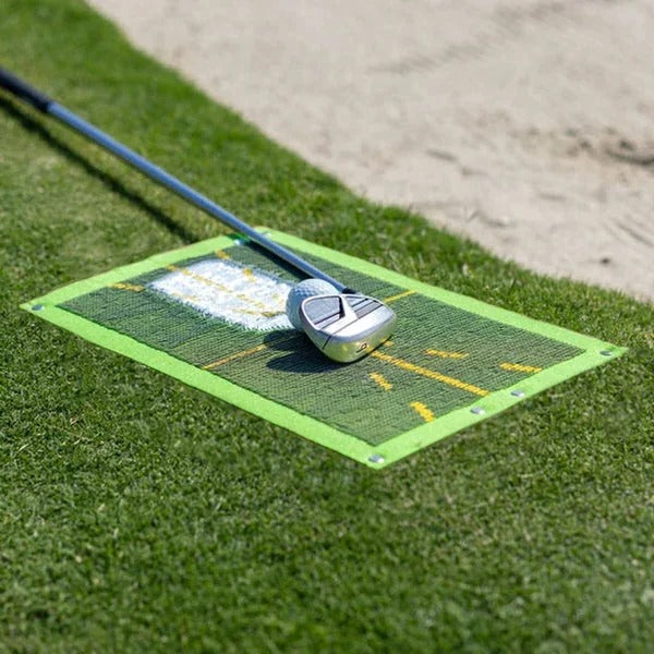Golf Training Mat with Alignment for Swing Path and Impact