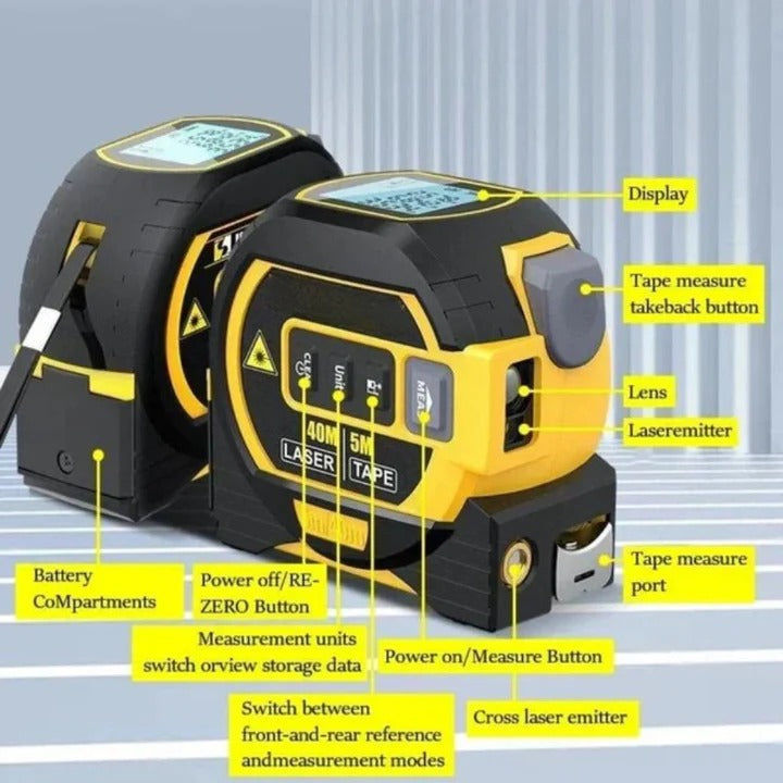 Multifunction Laser Tape Measure with Infrared Sensor