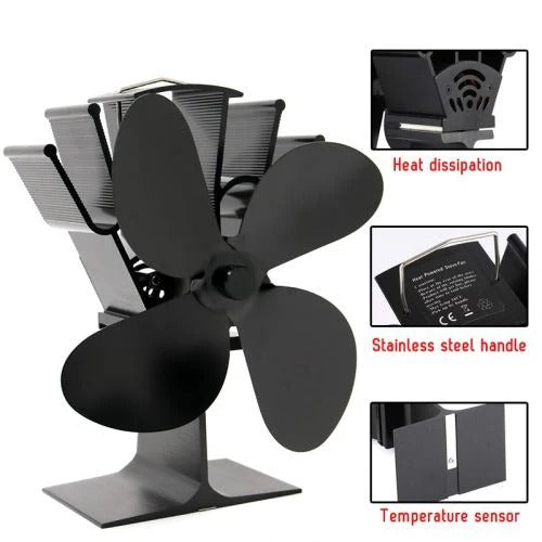 Heat Powered Fireplace Fan Eco Friendly Increased Efficiency