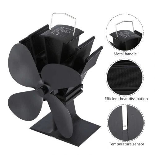 Heat Powered Fireplace Fan Eco Friendly Increased Efficiency