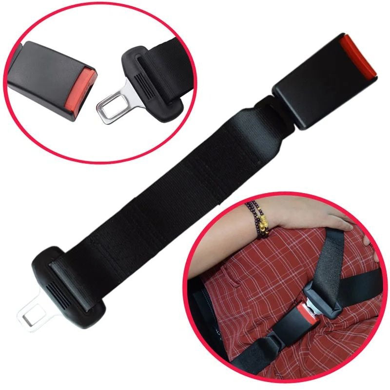 Universal Car Seat Belt Extension Strap Secure Buckle Adjustable Fit