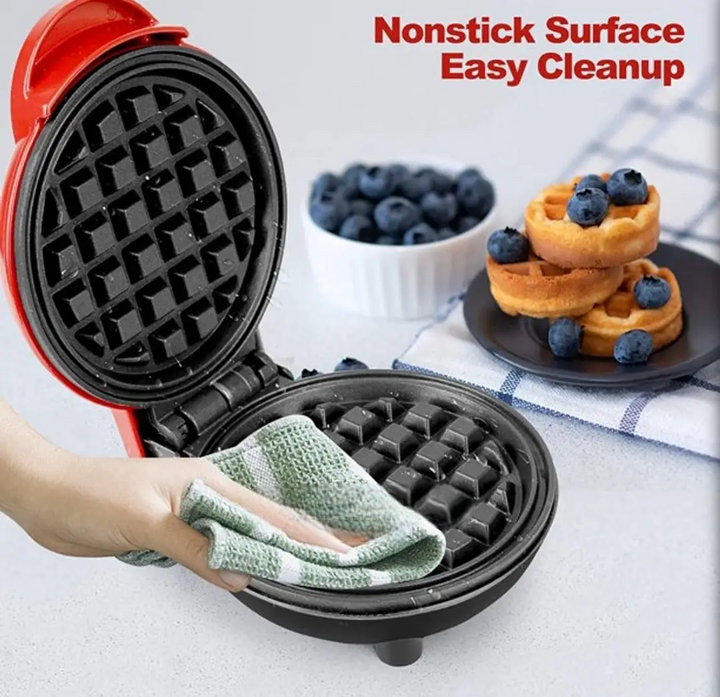 Electric Mini Waffle Maker Nonstick Coating