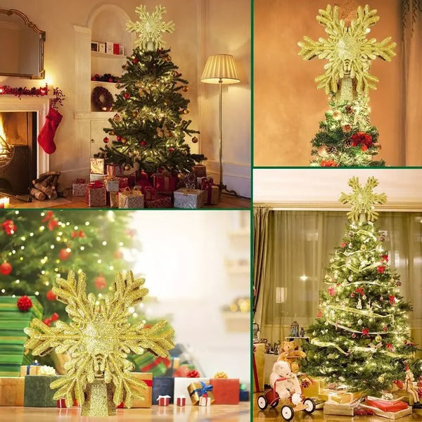 LED Snowflake Projector Christmas Tree Topper Decorative
