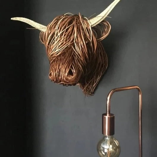 Wall Mounted Cow Sculpture Decorative Resin - Lenila