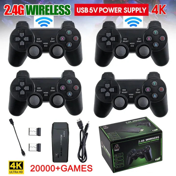 Retro Game Console 64GB 4K Hdmi Output Wireless Controllers