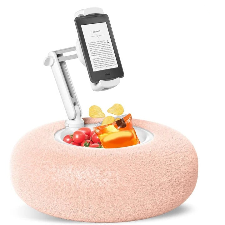 Reading Pillow Plush Fabric with Integrated Phone Holder - Lenila