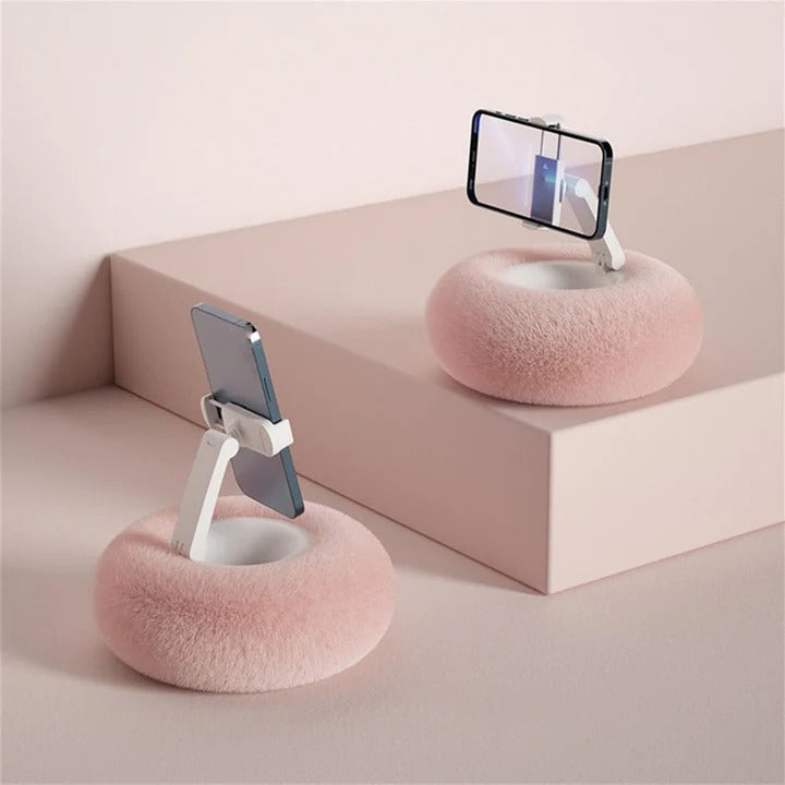 Reading Pillow Plush Fabric with Integrated Phone Holder