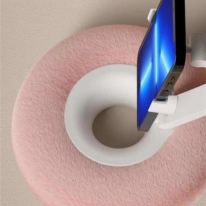 Reading Pillow Plush Fabric with Integrated Phone Holder
