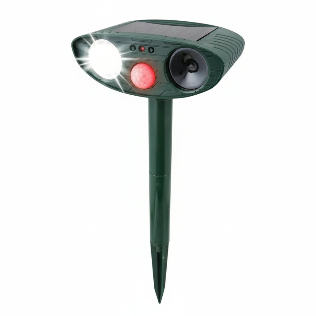 Solar Ultrasonic Pest Repeller Motion-Activated Outdoor Set