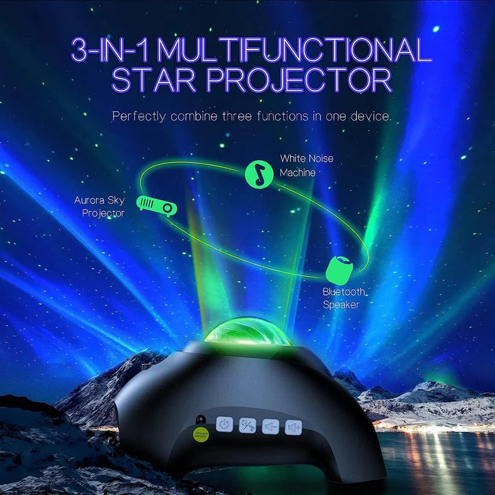Aurora Northern Lights Projector with Timer Color Changing