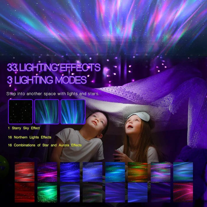 Aurora Northern Lights Projector with Timer Color Changing