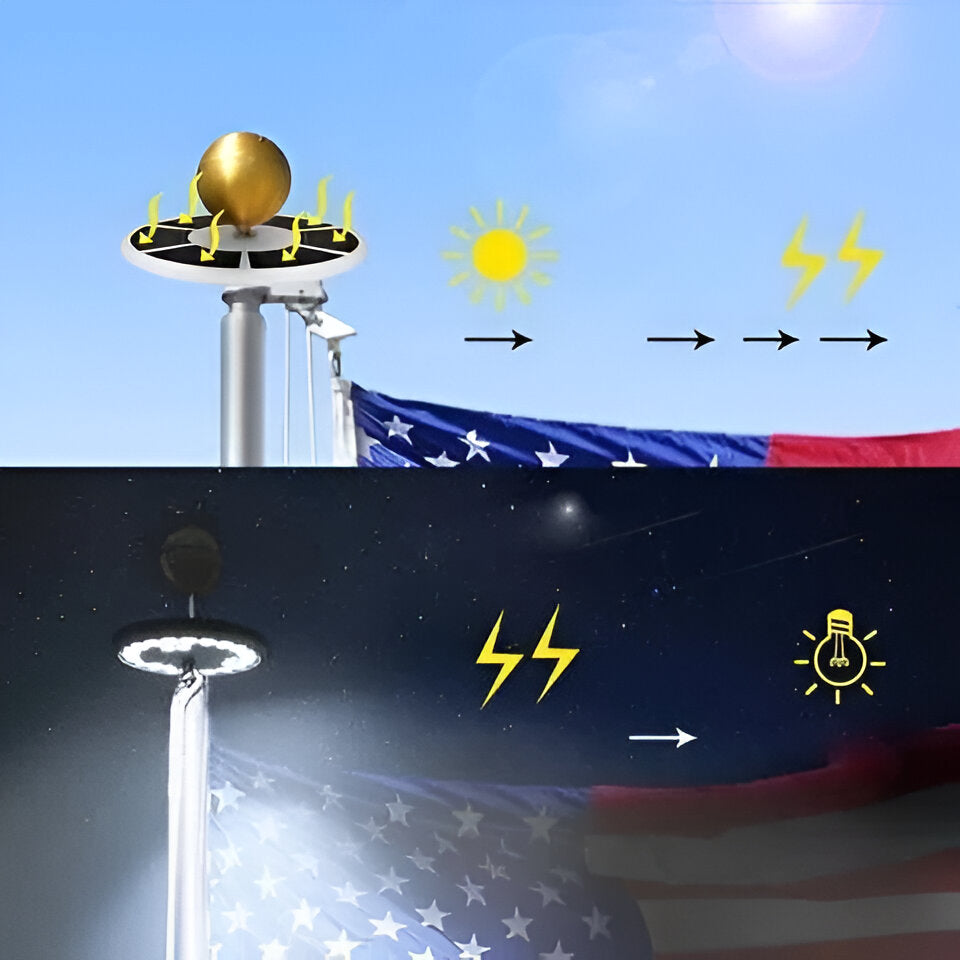Solar LED Flagpole with Automatic Sensor