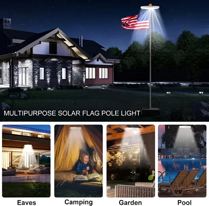 Solar LED Flagpole with Automatic Sensor