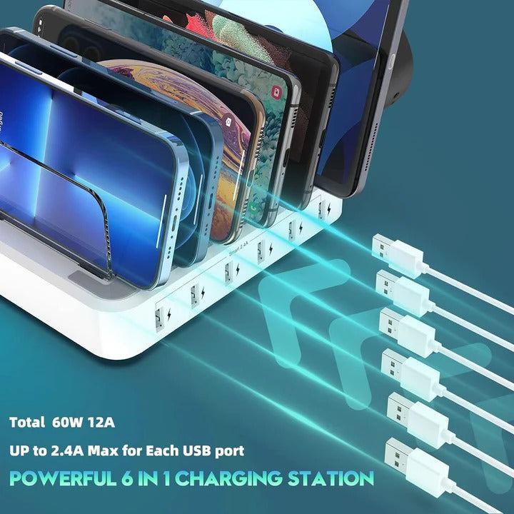 Multi-Device Charging Dock USB Ports Compatible