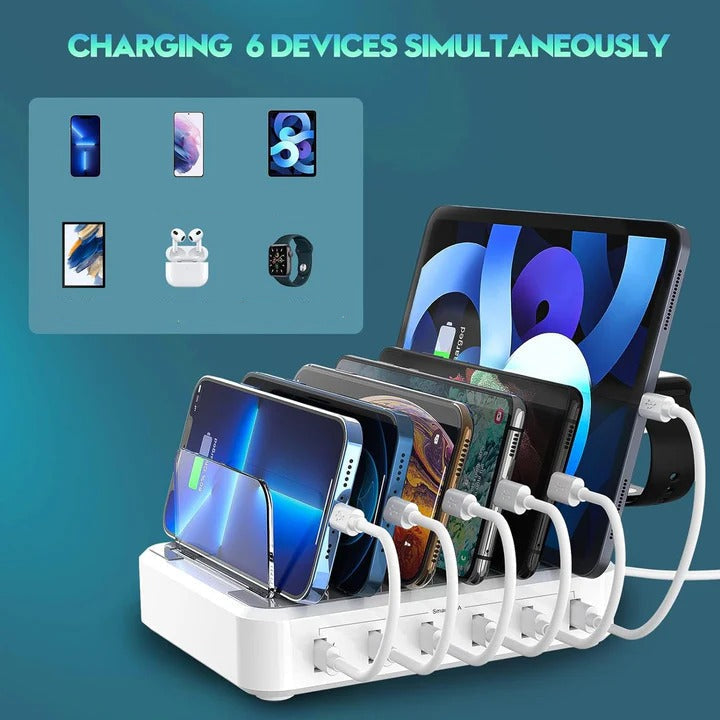 Multi-Device Charging Dock USB Ports Compatible