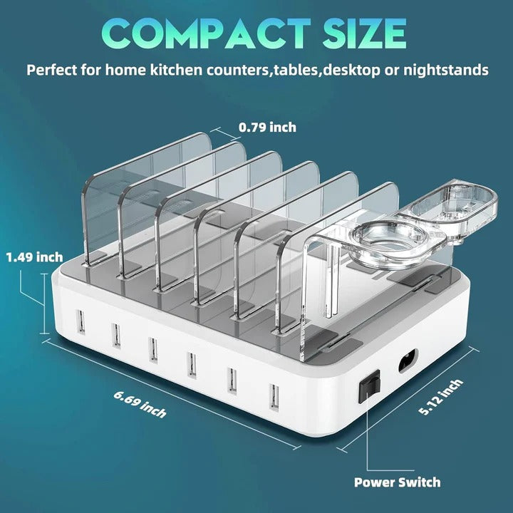 Multi-Device Charging Dock USB Ports Compatible