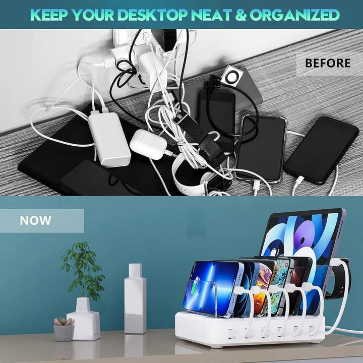Multi-Device Charging Dock USB Ports Compatible