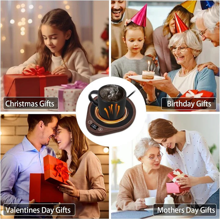 Electric Mug Warmer Set with Temperature Control for Desk Use