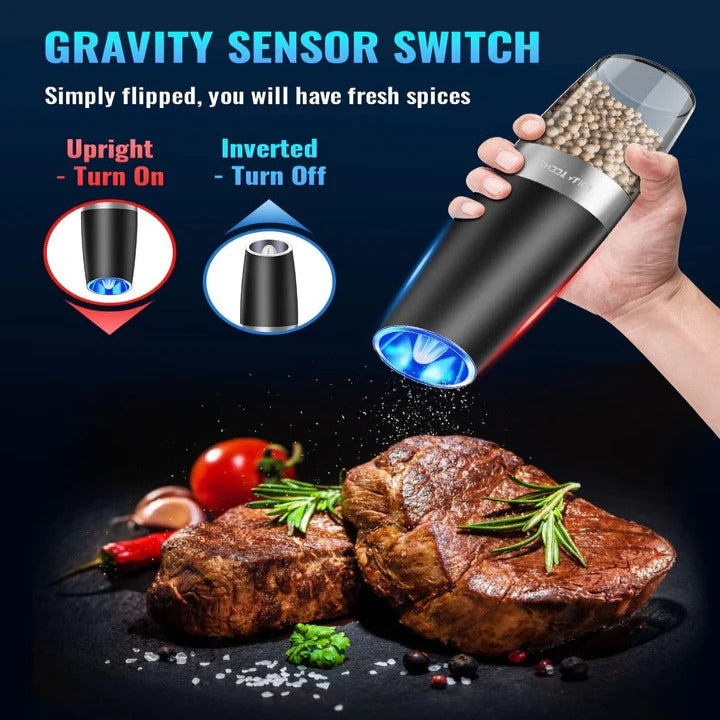 Electric Pepper Grinder and Salt Shaker Mill Set