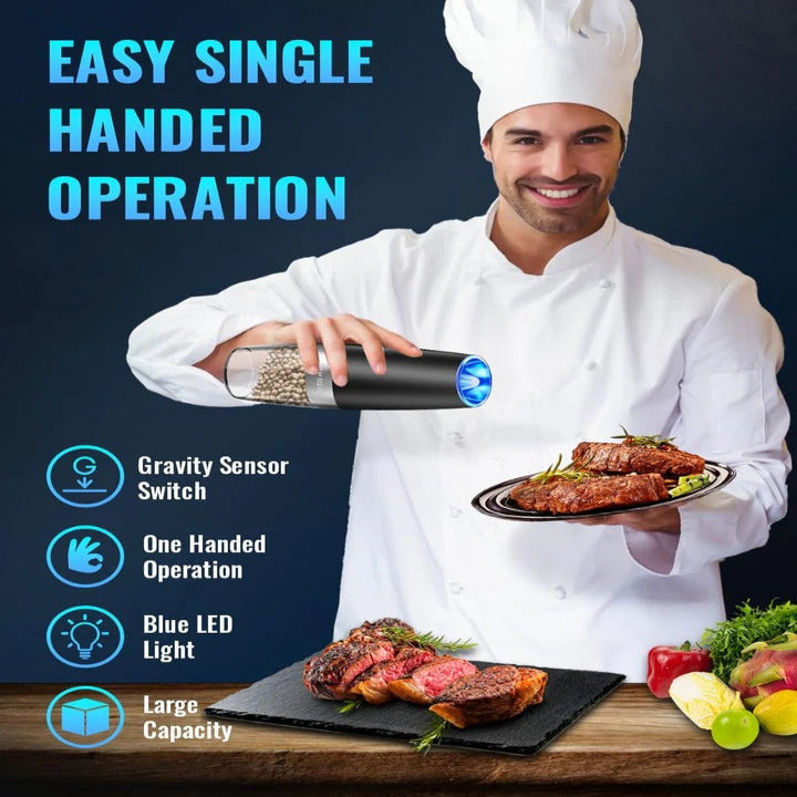 Electric Pepper Grinder and Salt Shaker Mill Set