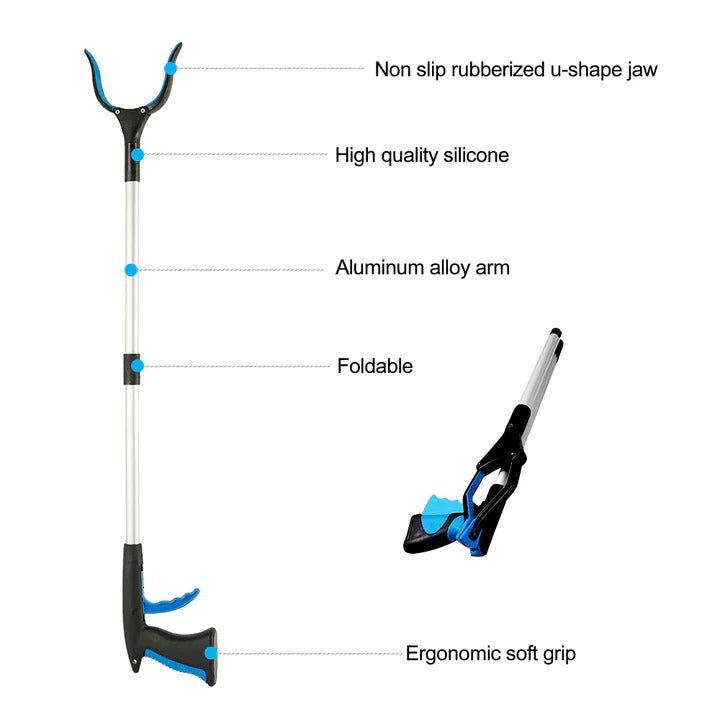 Universal Grabber Tool with Rotating Head Extended Reach
