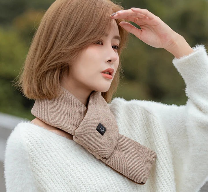 Heated Neck Warmer Scarf Adjustable Temperature Control