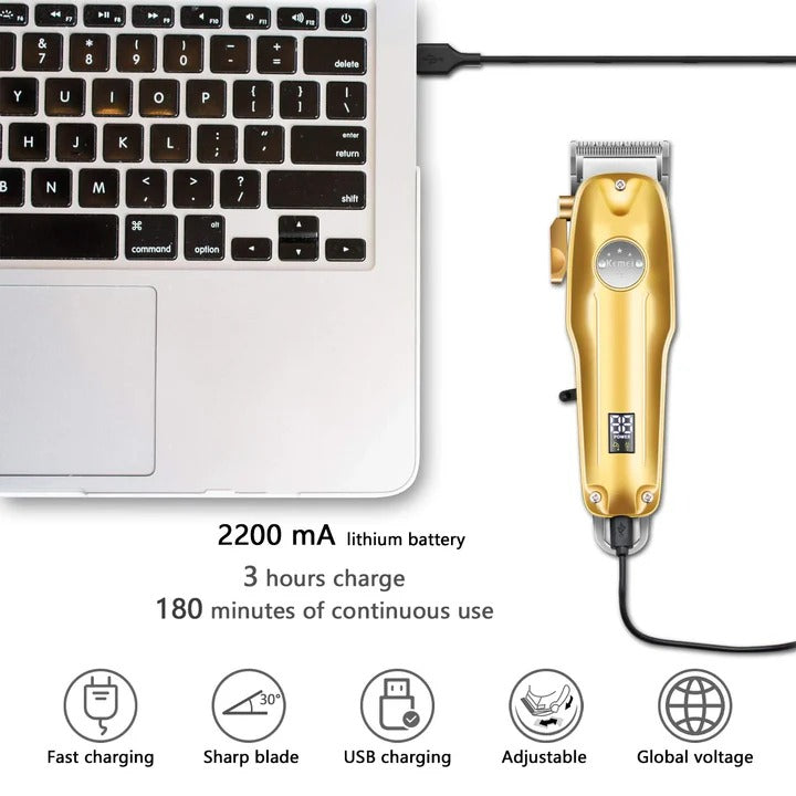 Cordless Hair Clipper Set Rechargeable Adjustable Length