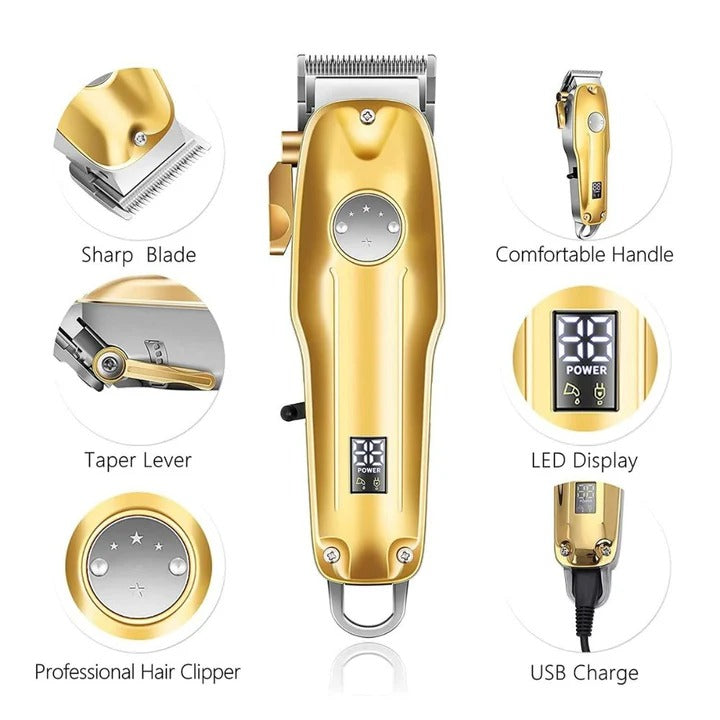 Cordless Hair Clipper Set Rechargeable Adjustable Length