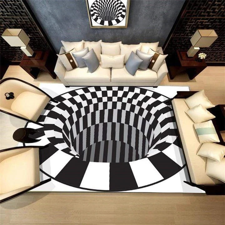 Geometric Pattern Rug with 3D Design
